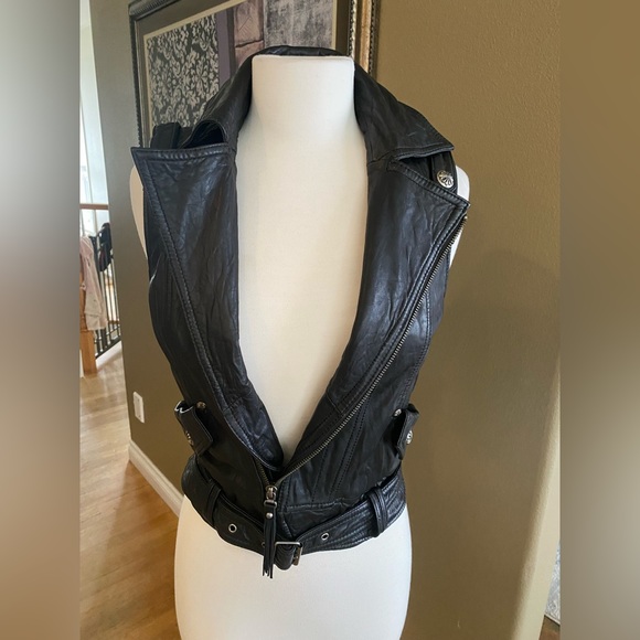 Leather Jacket in Black - Silk Lined, Affliction Size XS - Picture 2 of 15